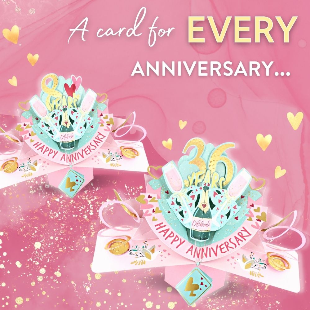 '1 To 80' Years Happy 'Every Milestone' Anniversary Pop-Up Greeting Card