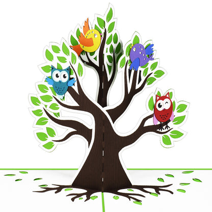 Birds Laser Cut Pop Up Greeting Card