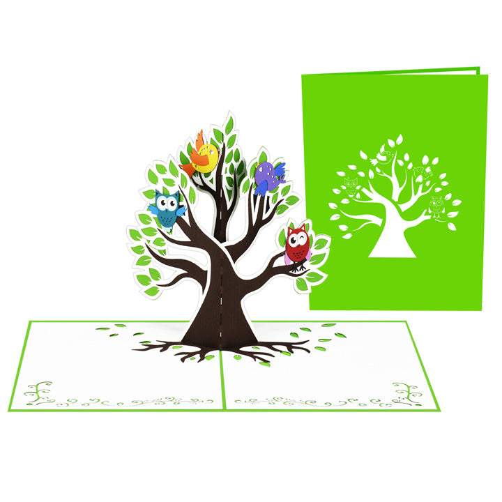 Birds Laser Cut Pop Up Greeting Card