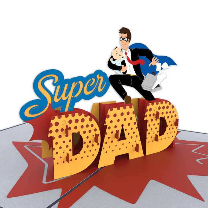 Super Dad Laser Cut Pop Up Greeting Card