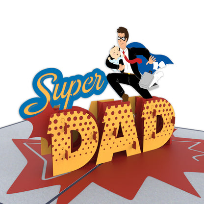 Super Dad Laser Cut Pop Up Greeting Card