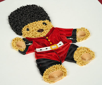 Quilling Huggable Herrington Bear Royal Guard Hand-Finished Art Greeting Card