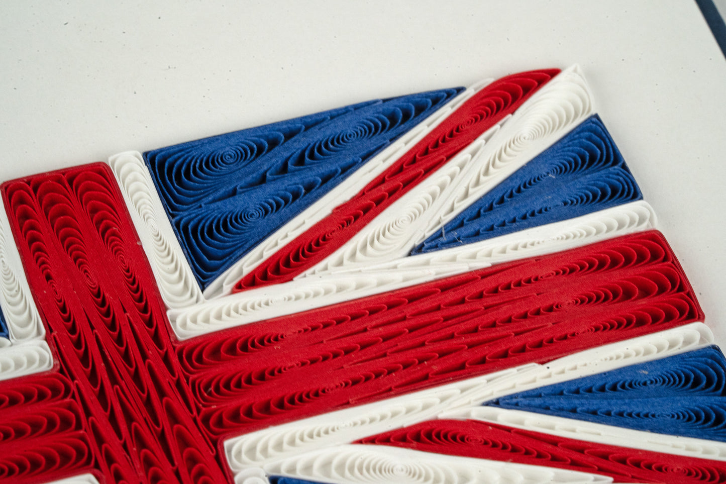 Quilling Union Jack Flag Hand-Finished Art Greeting Card