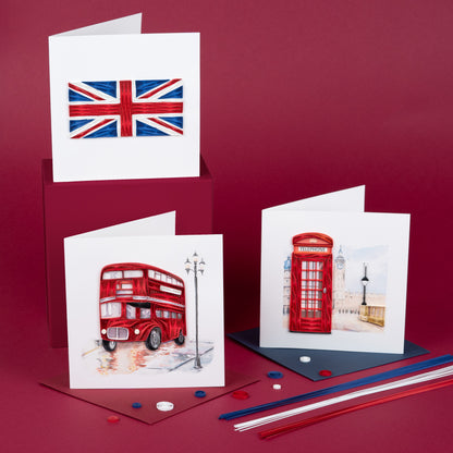 Quilling Union Jack Flag Hand-Finished Art Greeting Card