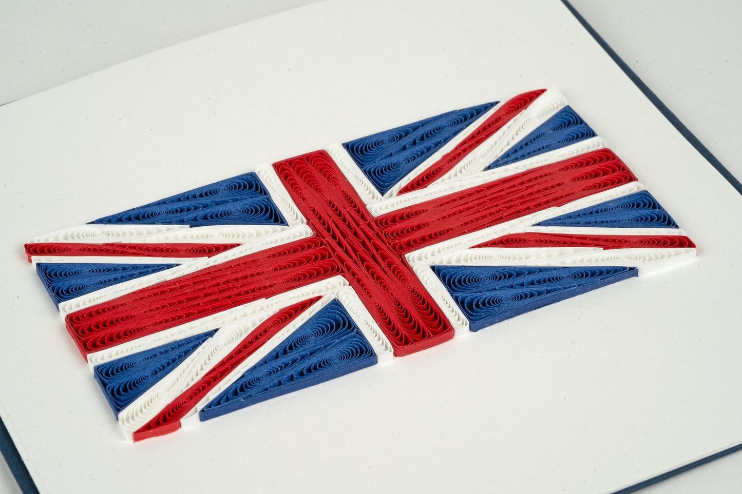 Quilling Union Jack Flag Hand-Finished Art Greeting Card