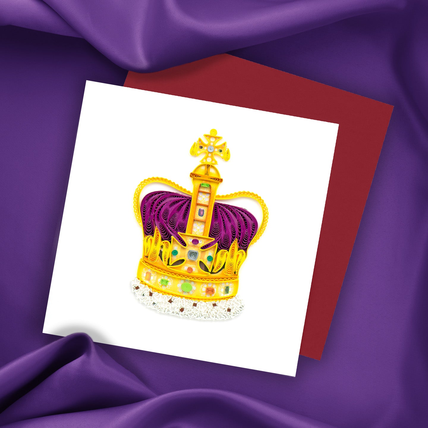 Quilling St Edward's Royal Crown Fit For Royalty! Hand-Finished Greeting Card