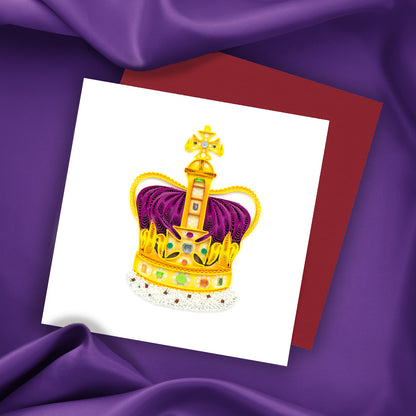 Quilling St Edward's Royal Crown Fit For Royalty! Hand-Finished Greeting Card