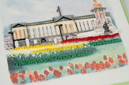 Quilling Buckingham Palace Royalty Hand-Finished Art Greeting Card