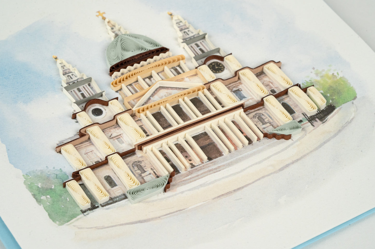 Quilling St. Pauls Cathedral Hand-Finished Art Greeting Card