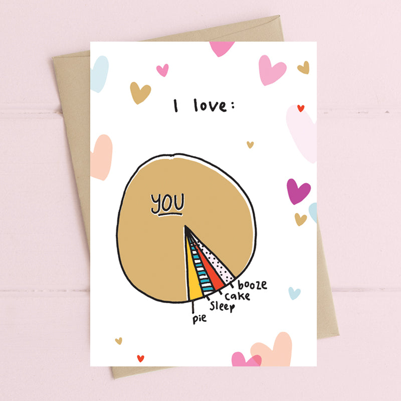 I Love Booze Cake Sleep Pie & You Greeting Card