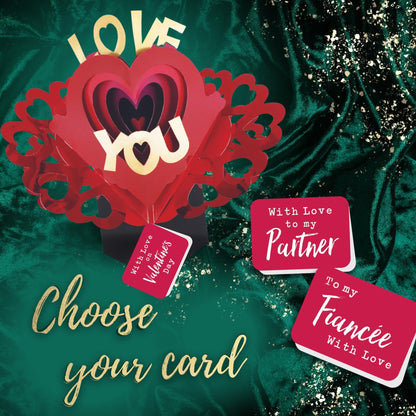 Love You Tunnel With Hearts Pop Up Card Choice Of Cards
