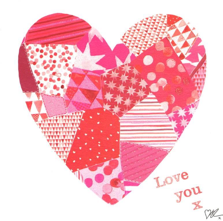Kirstie Allsopp Love You Pink Heart Happy Valentine's Day Card