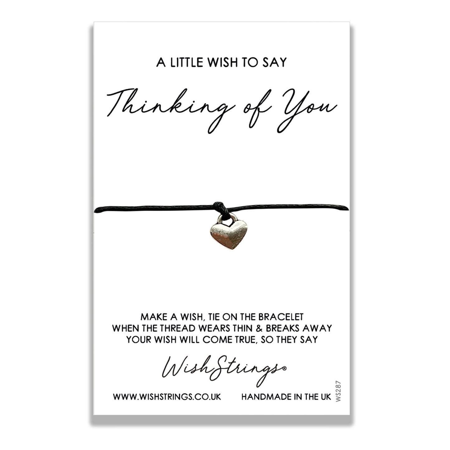 Thinking of You Wish String Bracelet With Lucky Charm