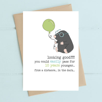 Pass For 10 Years Younger Birthday Greeting Card