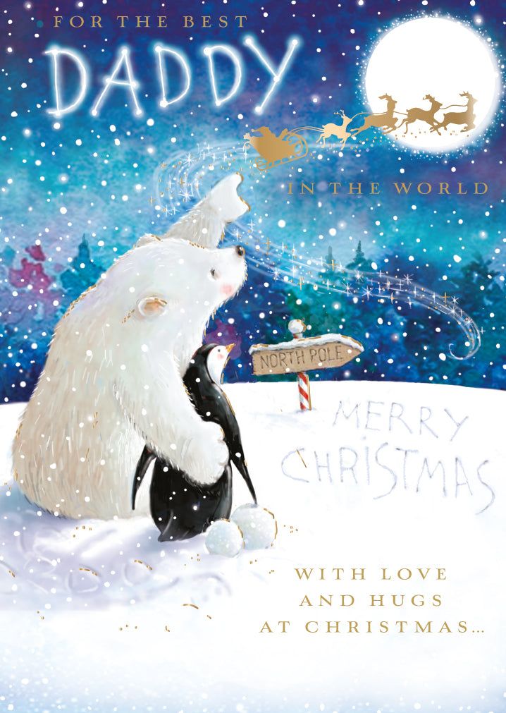 For The Best Daddy In The World Foiled Christmas Greeting Card
