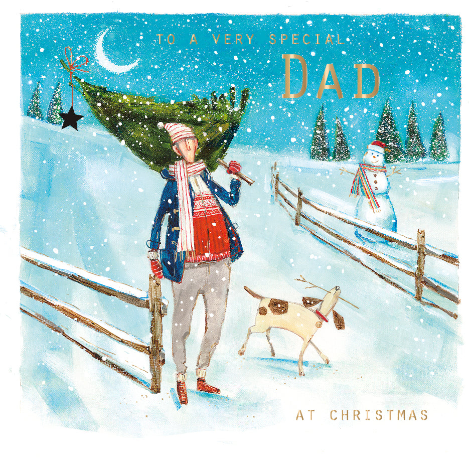 To A Very Special Dad At Christmas Foiled Christmas Greeting Card