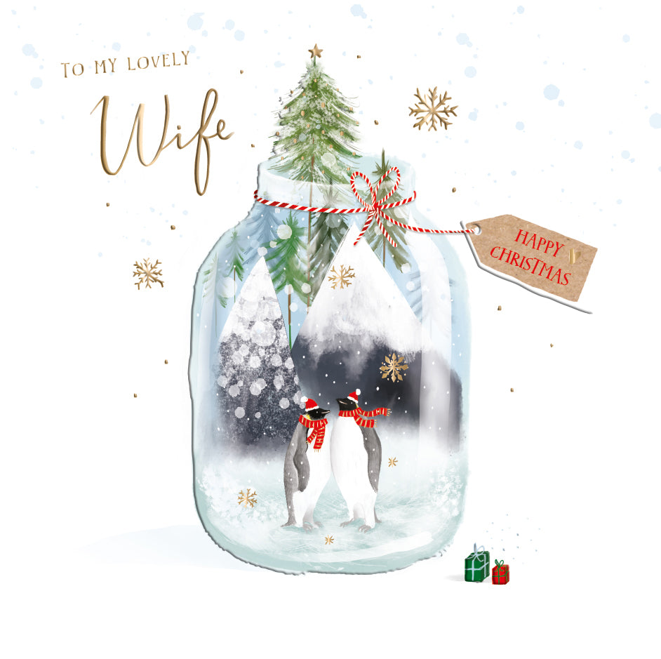 To My Lovely Wife Penguins Curious Inksmith Christmas Card