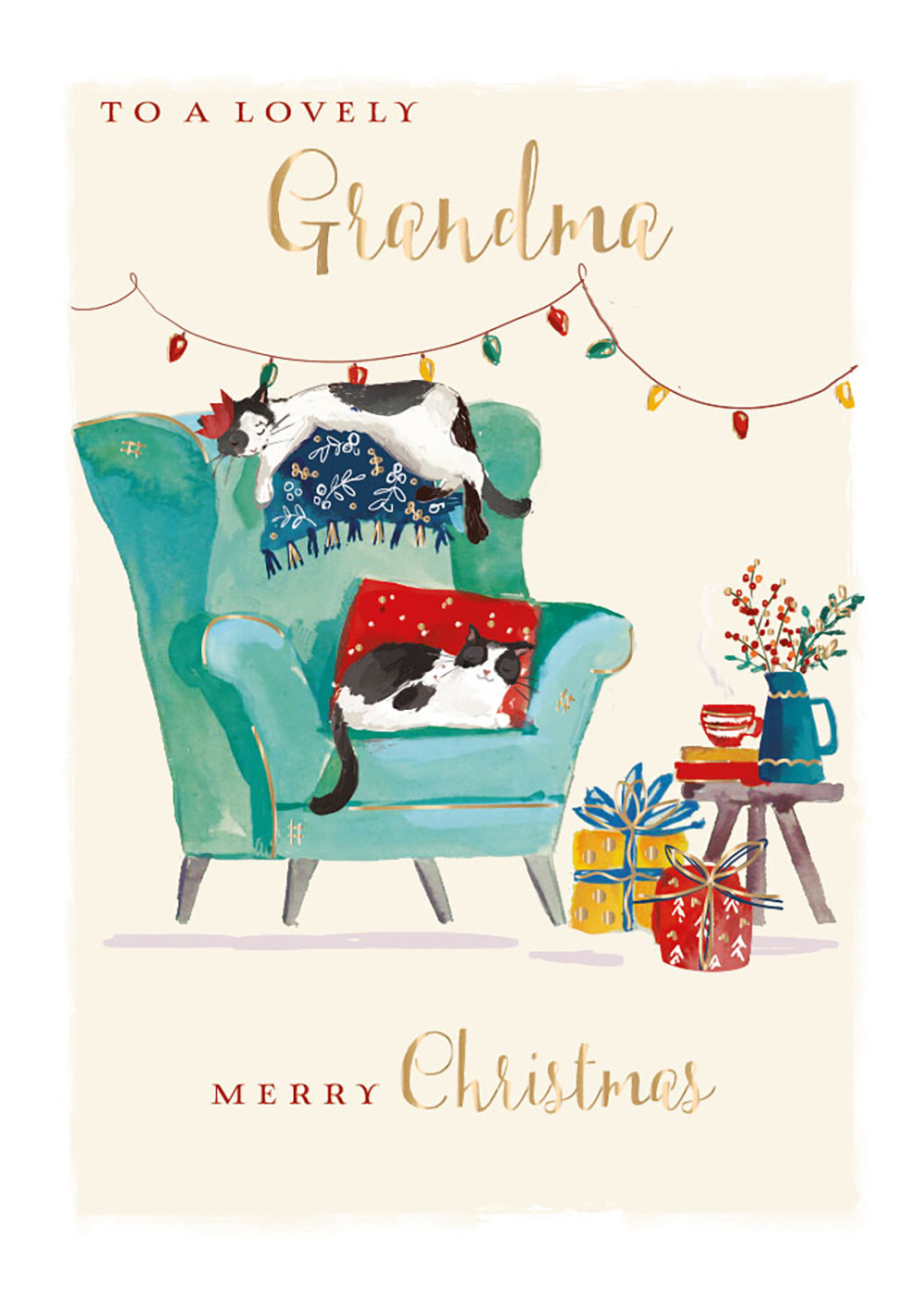 The Wildlife A Lovely Grandma Sleeping Cats Christmas Card