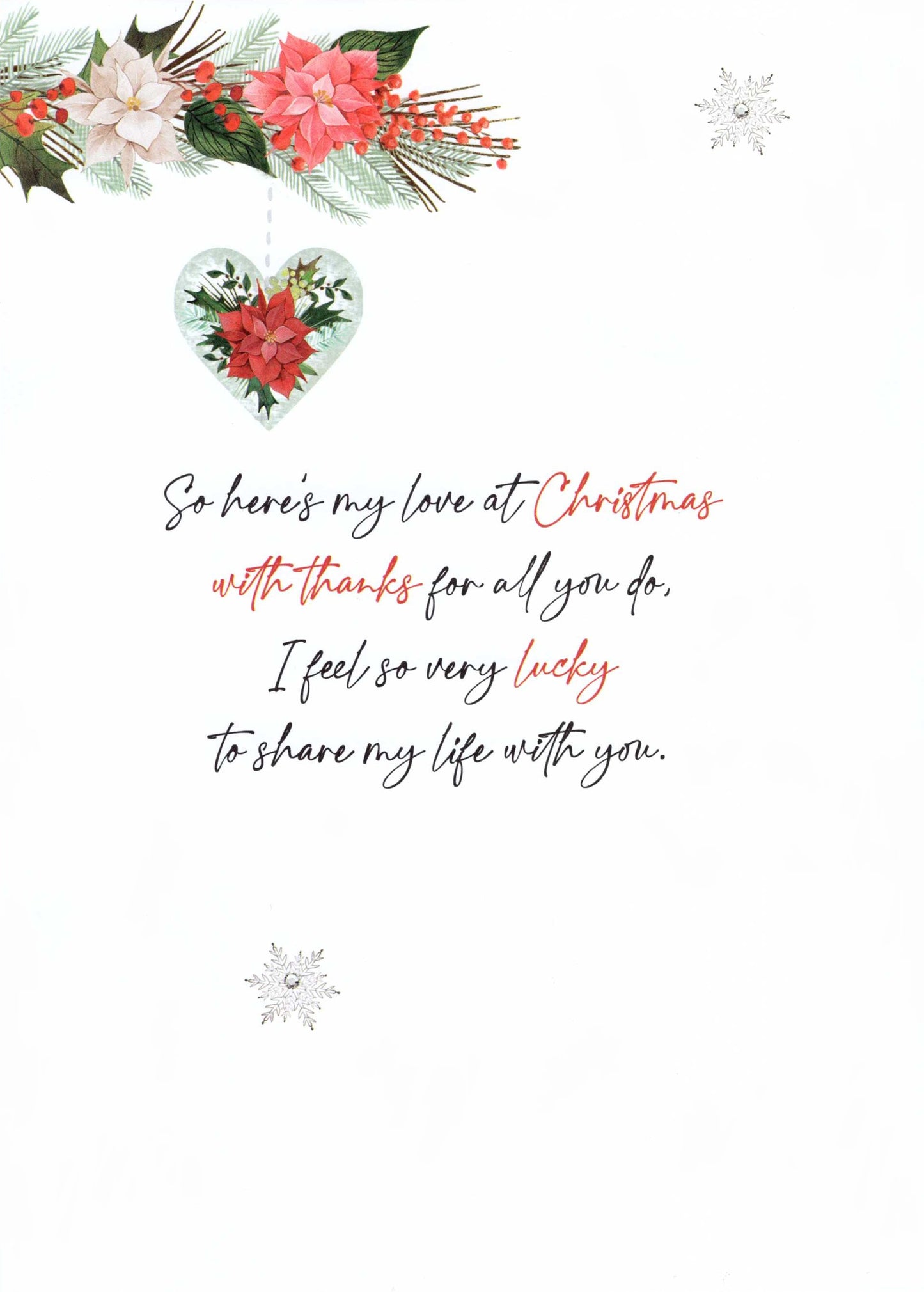 Boxed Beautiful Wife Embellished Luxury Lavish Christmas Card Large Xmas Cards