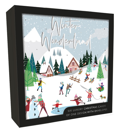Box of 6 Winter Wonderland Luxury Hand-Finished Christmas Cards