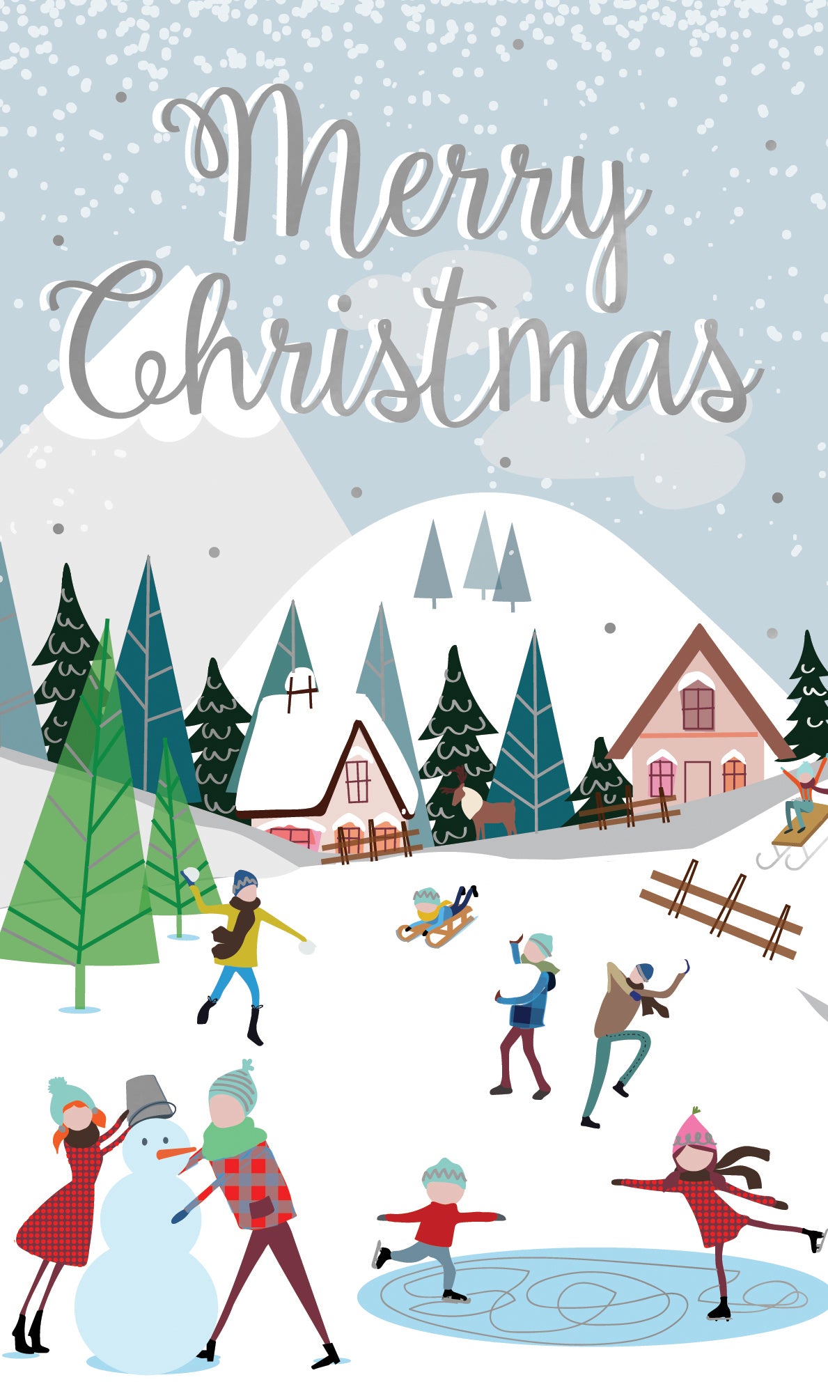 Festive Winter Village Christmas Money Wallet Gift Card