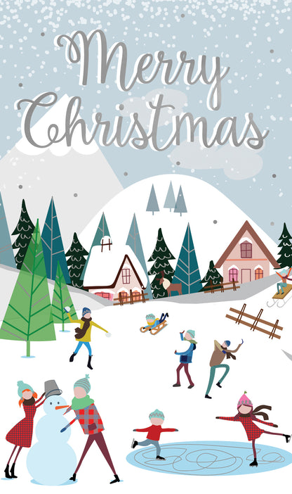 Festive Winter Village Christmas Money Wallet Gift Card