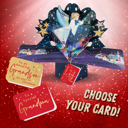 Angel & Bethlehem Pop Up Christmas Greeting Card Friends & Family