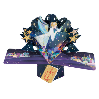 Angel & Bethlehem Pop Up Christmas Greeting Card Friends & Family