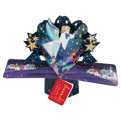 Angel & Bethlehem Pop Up Christmas Greeting Card Friends & Family