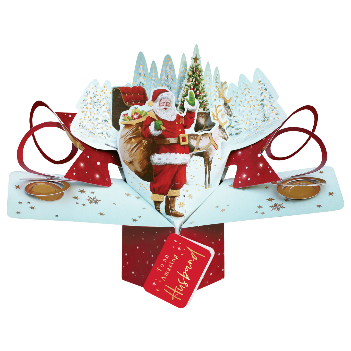 Father Christmas Pop Up Christmas Greeting Card Friends & Family
