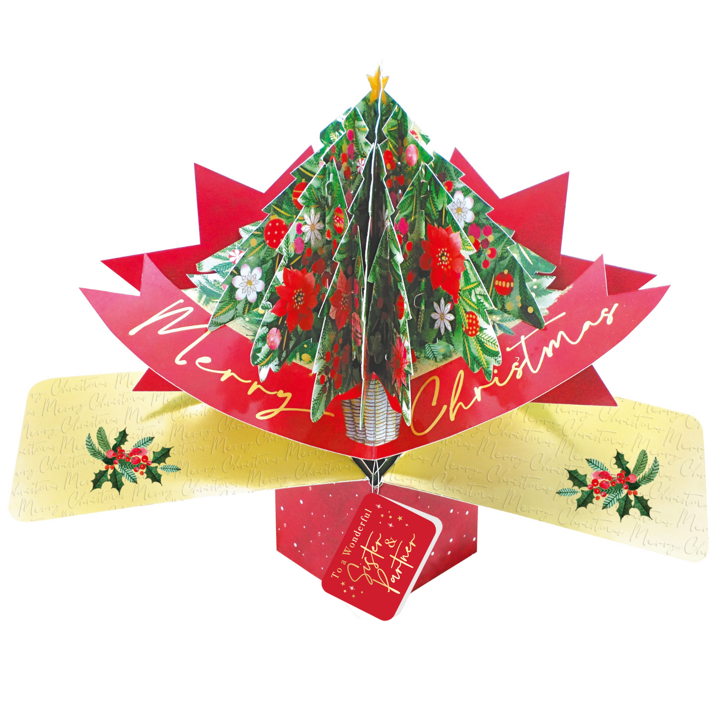 Christmas Tree Pop Up Christmas Greeting Card Friends & Family
