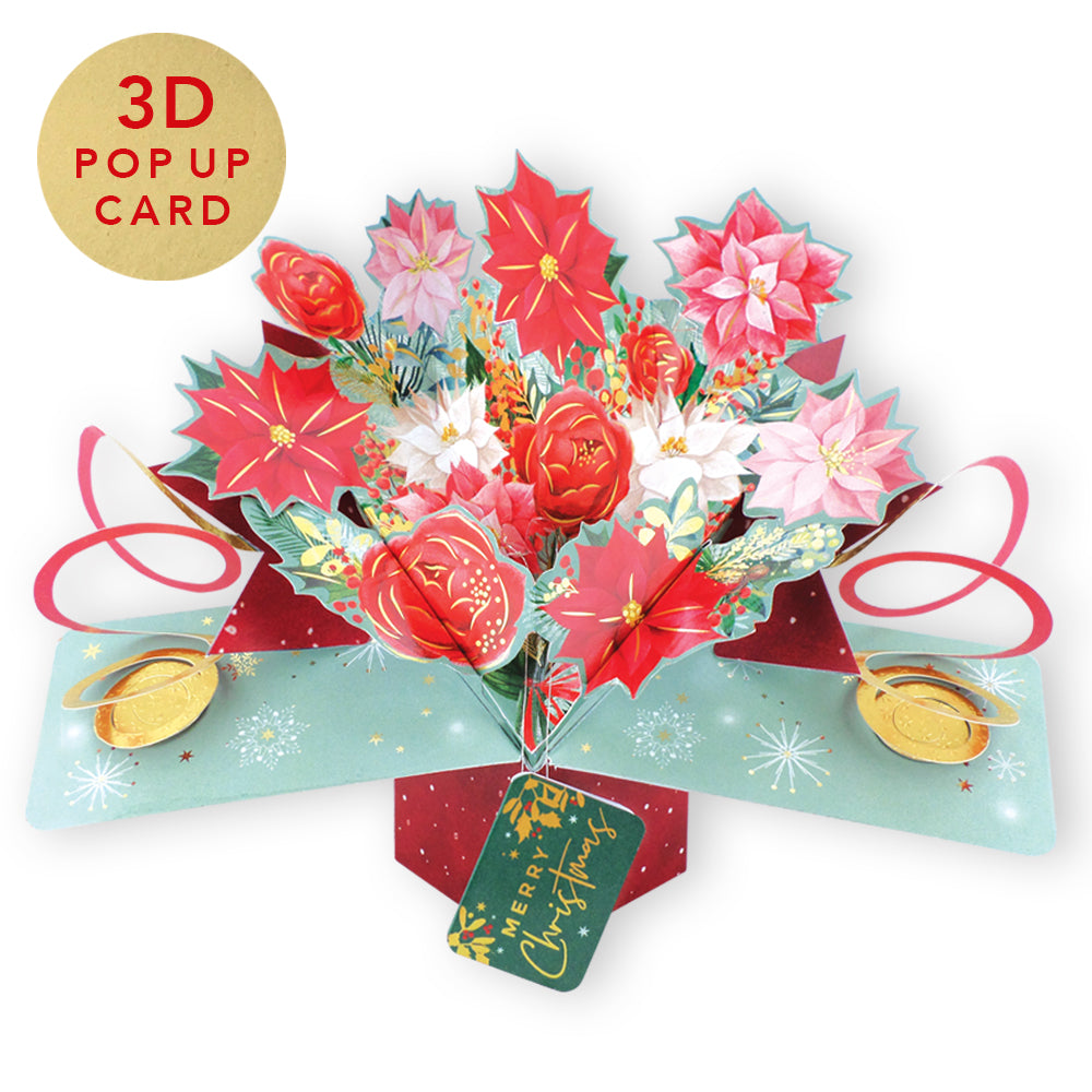Christmas Bouquet Pop Up Christmas Greeting Card Friends & Family