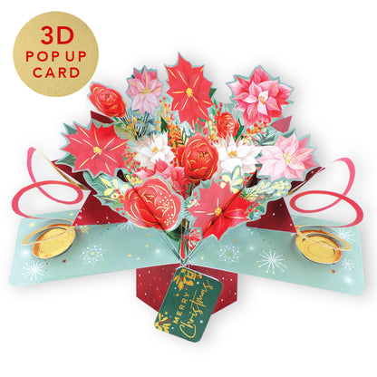 Christmas Bouquet Pop Up Christmas Greeting Card Friends & Family