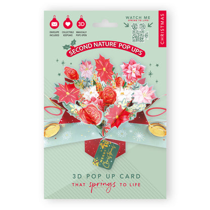 Christmas Bouquet Pop Up Christmas Greeting Card Friends & Family