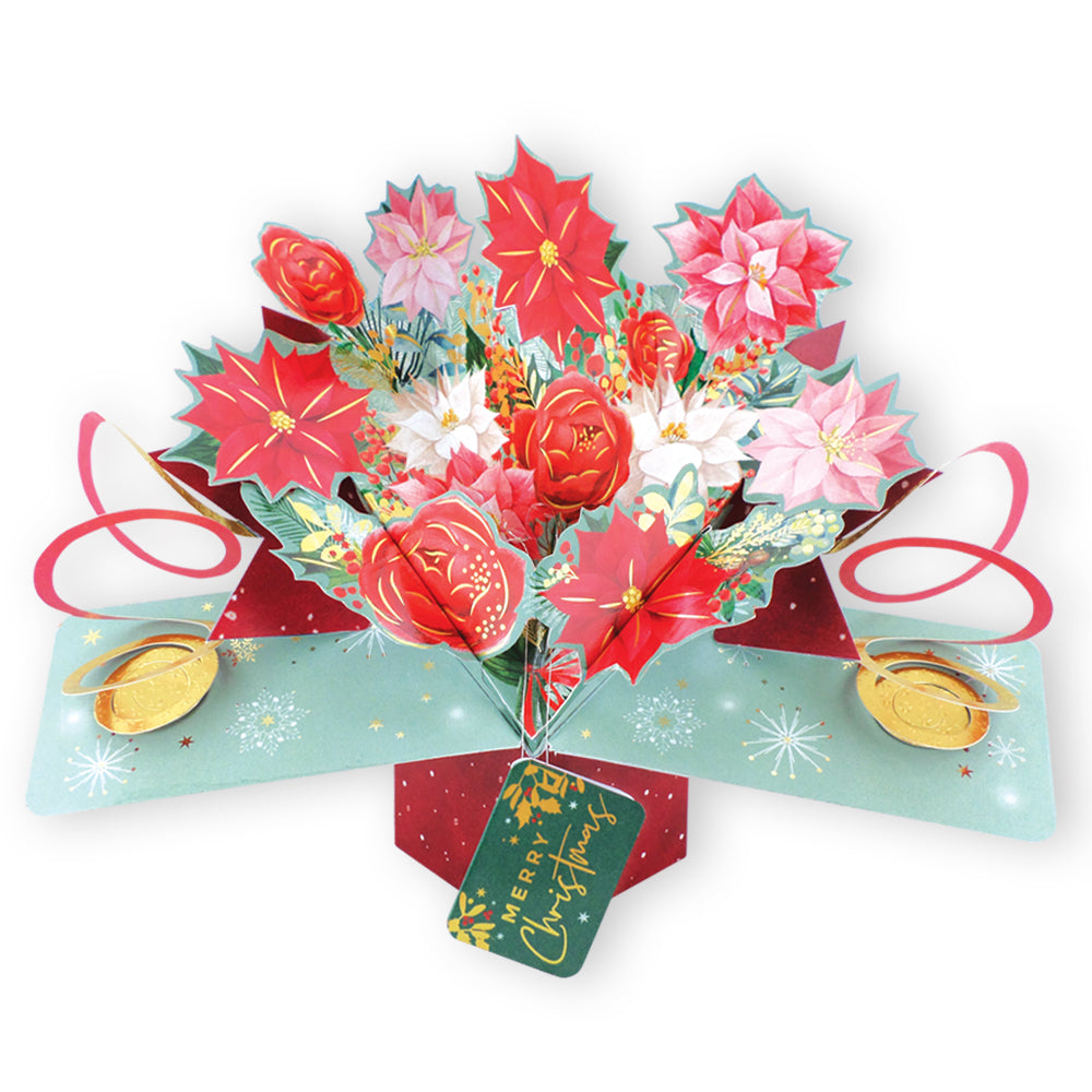 Christmas Bouquet Pop Up Christmas Greeting Card Friends & Family