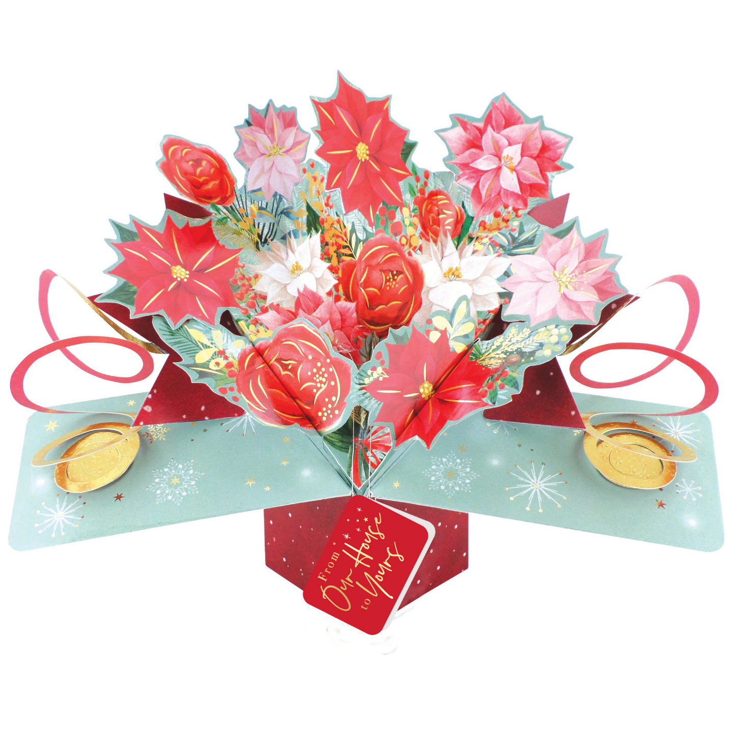 Christmas Bouquet Pop Up Christmas Greeting Card Friends & Family