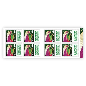 8 x 2nd Class Christmas Postage Stamps In Book