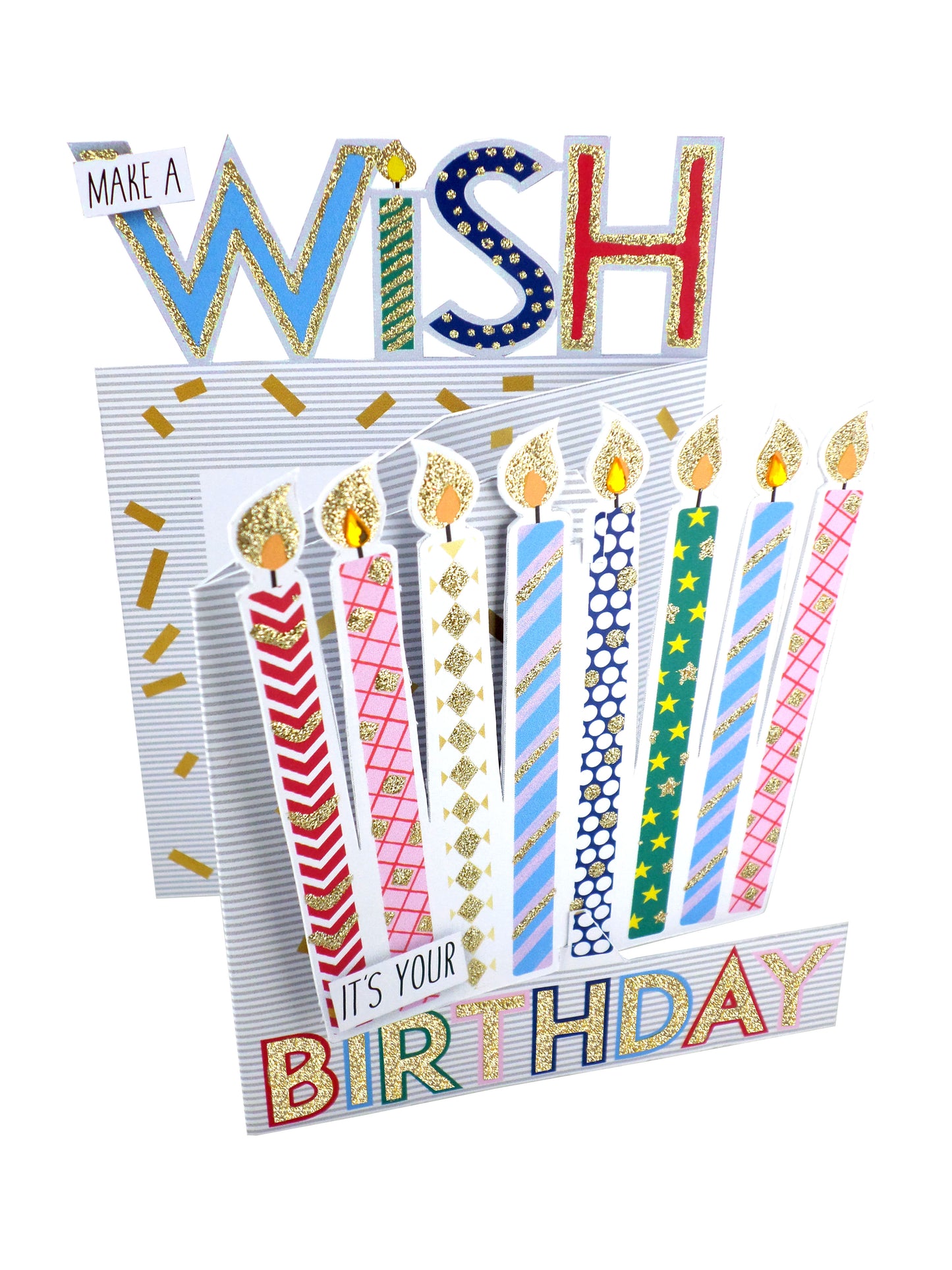 Make A Wish Candles 3D Cutting Edge Birthday Card