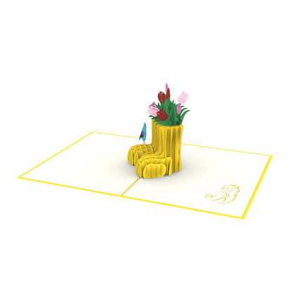 Gardeners Flowers Pop Up Greeting Card