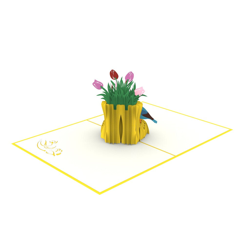 Gardeners Flowers Pop Up Greeting Card