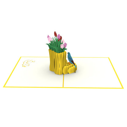 Gardeners Flowers Pop Up Greeting Card