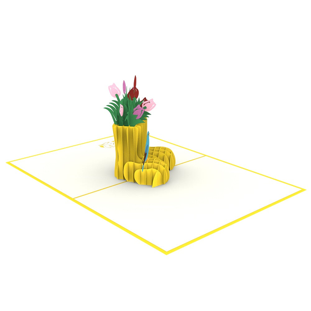 Gardeners Flowers Pop Up Greeting Card