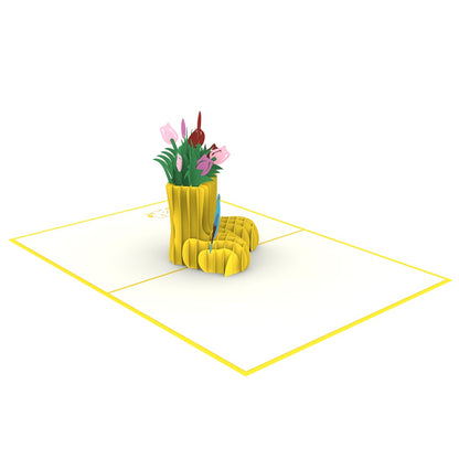 Gardeners Flowers Pop Up Greeting Card