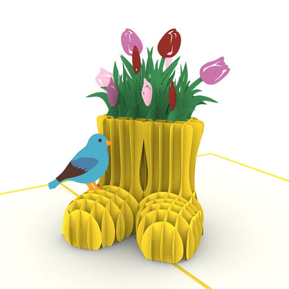 Gardeners Flowers Pop Up Greeting Card