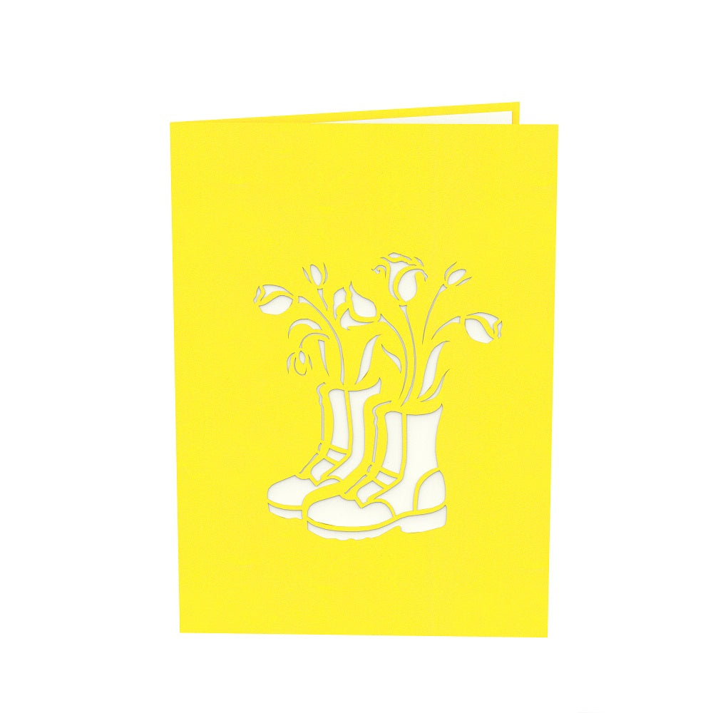 Gardeners Flowers Pop Up Greeting Card