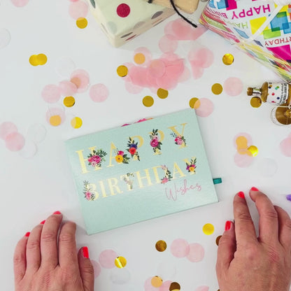 Pop Up Birthday Card With Gift Card Holder Floral Wishes Card & Gift Idea