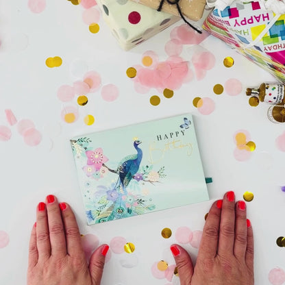 Pop Up Birthday Card With Gift Card Holder Pretty Peacock Card & Gift Idea