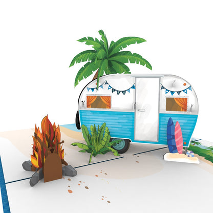 Camper Laser Cut Pop Up Greeting Card