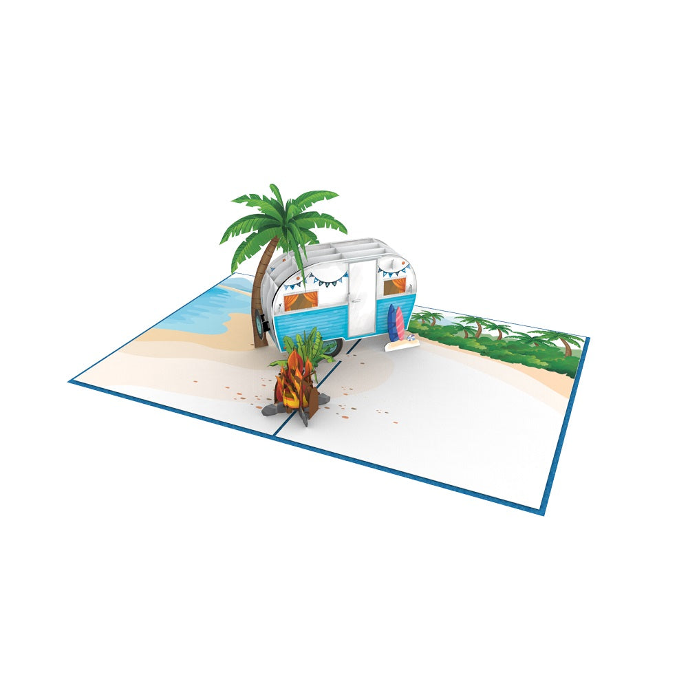 Camper Laser Cut Pop Up Greeting Card