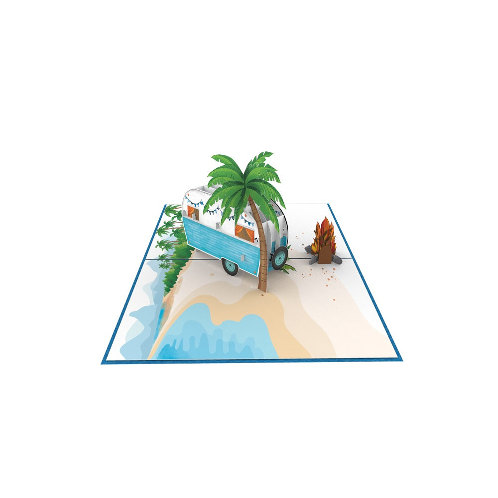 Camper Laser Cut Pop Up Greeting Card